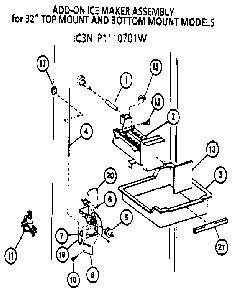 Icemaker Ic3n P1110701w Diagram and Parts List for 85978-P1117003W  Amana Refrigerator