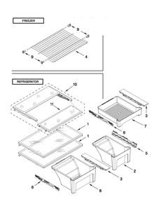 Shelf Parts Diagram and Parts List for 5VM9BXGFYW00  Maytag Refrigerator