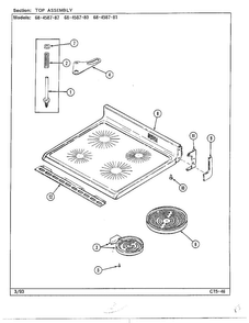 Top Assembly Diagram and Parts List for 68-4587-87  Magic Chef Range