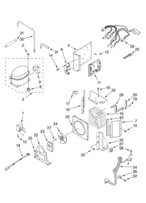 Upper Unit Parts Diagram and Parts List for JB36PPFXLB00  Jenn-Air Refrigerator