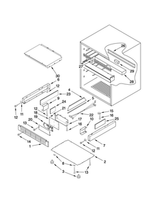 Liner Parts Diagram and Parts List for JUD248CCCX00  Jenn-Air Refrigerator