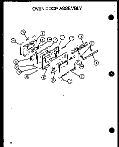 Oven Door Assembly Diagram and Parts List for RST308UL-P1130723NL  Caloric Range