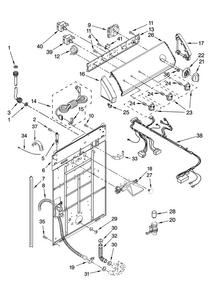 Controls And Rear Panel Parts Diagram and Parts List for 7MMPM0060VM1  Maytag Washer