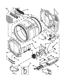 Bulkhead Parts Diagram and Parts List for YCED8990XW1  Crosley Dryer
