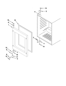 Door Parts Diagram and Parts List for JUW248LBCX13  Jenn-Air Wine and Beverage Cooler