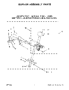 Burner Assembly Parts Diagram and Parts List for 11070222514  Kenmore Dryer
