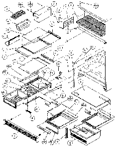 Shelves And Accessories Diagram and Parts List for 85378-P1117202W  Amana Refrigerator