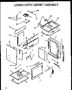 Lower Oven Cabinet Assembly Diagram and Parts List for XST209-2W P1133345NW Amana Range