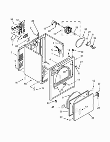 Cabinet Parts Diagram and Parts List for CED137SDW1  Crosley Dryer