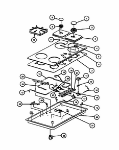Page 4 Diagram and Parts List for RTG650UD-P1131487ND  Caloric Cooktop