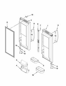 Refrigerator Door Parts Diagram and Parts List for G32026PEKW5  Maytag Refrigerator