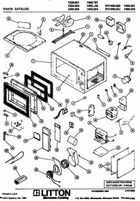 Microwave Parts Diagram and Parts List for RV1450000  Amana Microwave