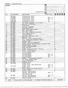 Transmission Page 2 Diagram and Parts List for 6744B  Norge Washer