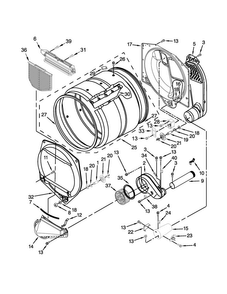 Upper And Lower Bulkhead Parts Diagram and Parts List for MLG26PRKWW0  Maytag Dryer