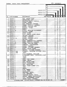 Fresh Food Compartment Page 2 Diagram and Parts List for 19175  Admiral Refrigerator