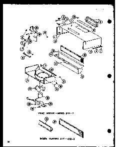 Vent Hoods Diagram and Parts List for RCC-4 P73409-1M Amana Microwave