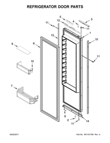 Refrigerator Door Parts Diagram and Parts List for JS48NXFXDE01  Jenn-Air Refrigerator