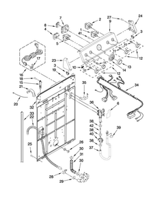 Controls And Rear Panel Parts Diagram and Parts List for MVWC5ESXW0  Maytag Washer