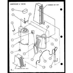 Compressor & Tubing 5 Diagram and Parts List for PTH12400ER P9872129R Amana Air Conditioner
