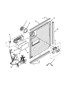Inner Door Parts Diagram and Parts List for MDB7609AWW2  Maytag Dishwasher