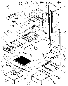 Refrigerator Shelving And Drawers Diagram and Parts List for 36051-P1122003W  Amana Refrigerator