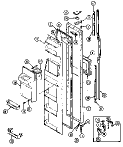 Freezer Door Diagram and Parts List for GS24X8DA-DR83A  Maytag Refrigerator