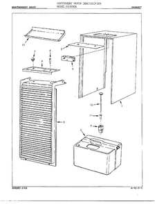 Cabinet/miscellaneous Diagram and Parts List for 933090A  Admiral Dehumidifier