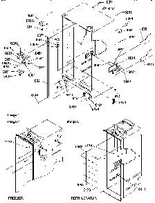 Cabinet Parts Diagram and Parts List for SRDE528TBW-P1312602WW  Amana Refrigerator