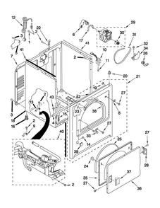 Cabinet Parts Diagram and Parts List for 7MMGDC300YW0  Maytag Dryer
