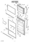 DOOR PARTS Diagram and Parts List for CTB1821VRW01  Magic Chef Refrigerator