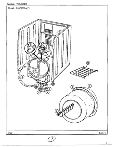 Tumbler Diagram and Parts List for 8750A  Norge Dryer