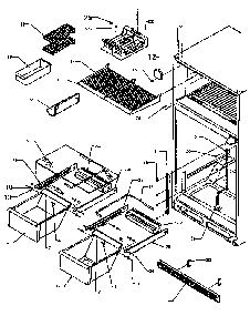 Cabinet Shelving Diagram and Parts List for TX19R2-P1158506W  Amana Refrigerator