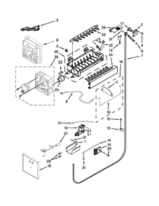 Ice Maker Parts Diagram and Parts List for JS42NXFXDW10  Jenn-Air Refrigerator