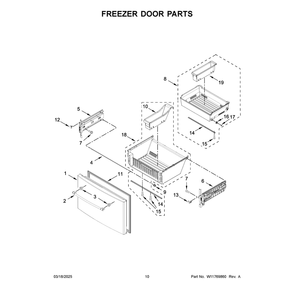 Freezer Door Parts Diagram and Parts List for MFT2772HEZ07  Maytag Refrigerator