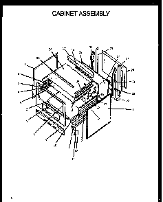 Cabinet Assembly Diagram and Parts List for SBE22AX P1142412NL Amana Range