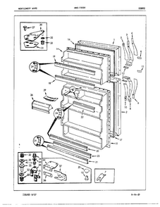 Doors Assembly Diagram and Parts List for 19684  Admiral Refrigerator