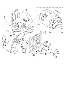 Bulkhead Parts, Optional Parts Diagram and Parts List for AED4475TQ1  Admiral Dryer