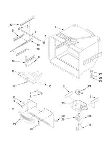 Freezer Liner Parts Diagram and Parts List for ABB2224WES0  Amana Refrigerator