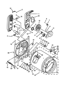 Bulkhead Parts Diagram and Parts List for 7MMGDC410AW2  Maytag Dryer