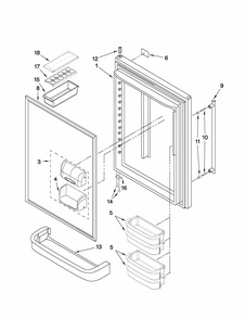 Refrigerator Door Parts Diagram and Parts List for GB2526LEKS4  Amana Refrigerator