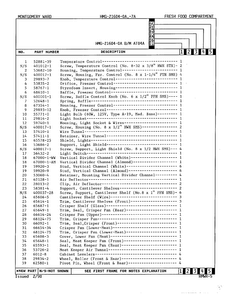 Fresh Food Compartment Page 2 Diagram and Parts List for 21604A  Admiral Refrigerator