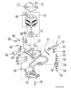 Motor Assy Diagram and Parts List for SWT020LN  Speed Queen Washer