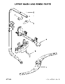 Upper Wash And Rinse Parts Diagram and Parts List for 66514703N511  Kenmore Dishwasher