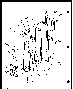 Freezer Door Diagram and Parts List for SLD25M2G-P1121107WG  Amana Refrigerator