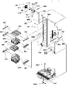 Freezer Shelves And Light Diagram and Parts List for SRDE327S3E-P1184906WE  Amana Refrigerator