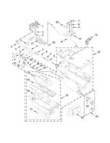 Dispenser Parts Diagram and Parts List for MHW8200FW0  Maytag Washer