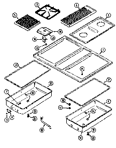 Top Assembly Diagram and Parts List for SVD8310SD  Jenn-Air Range
