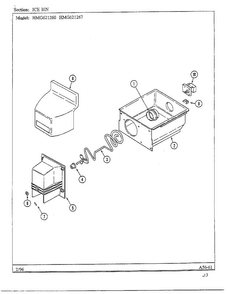 Ice Bin Diagram and Parts List for HMG621267  Admiral Refrigerator