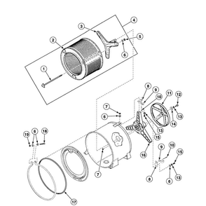 Part Location Diagram of 802365P Maytag Washer spin basket