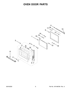 Oven Door Parts Diagram and Parts List for JMW2430IL03  Maytag Range